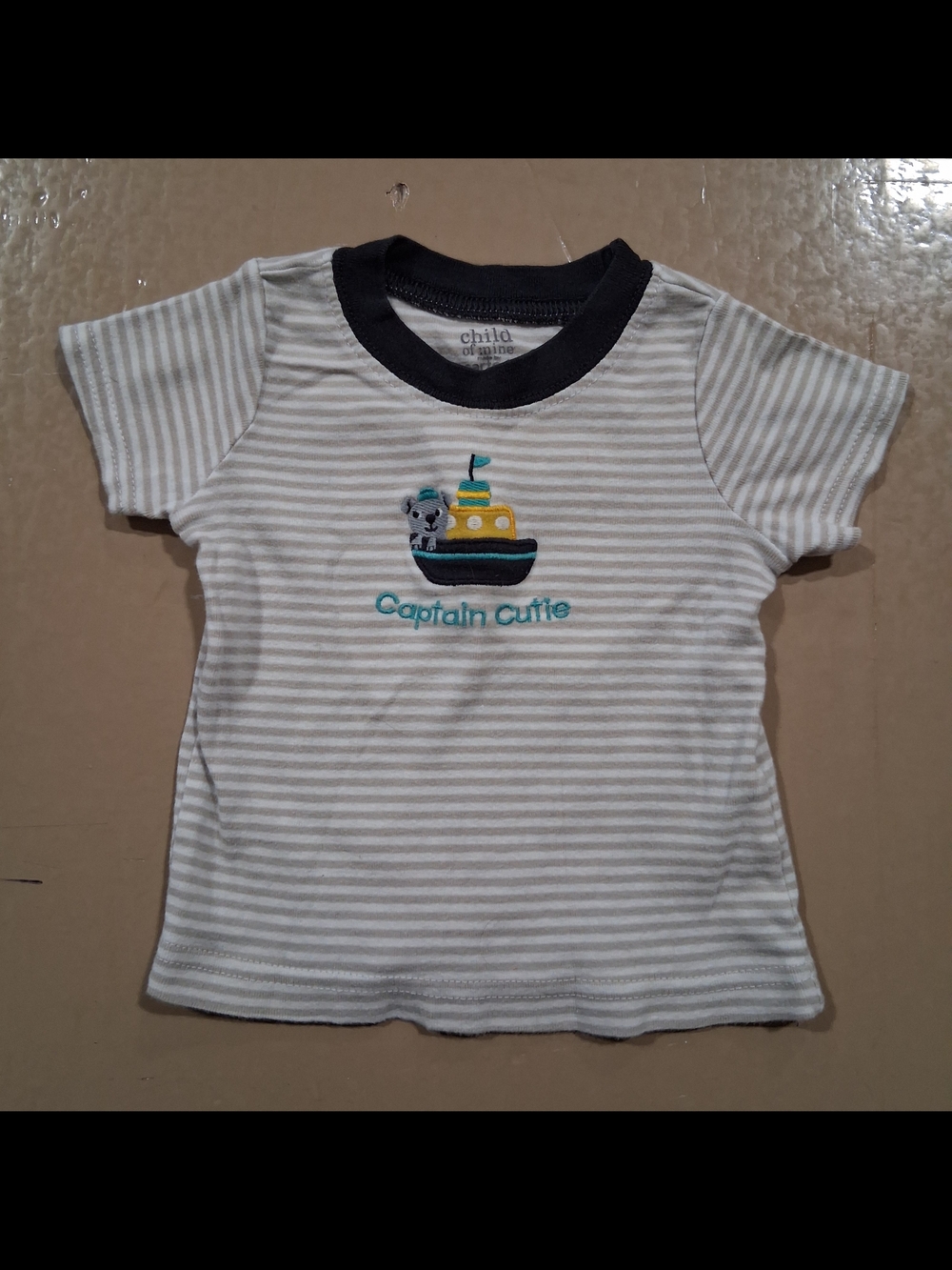 Child of Mine Tan Striped 'Captain Cutie' Tee 6-9M Carter's